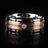8mm Tungsten Carbide Wedding Ring CZ Stone Anniversary Jewelry
