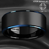 8mm Tungsten Carbide Ring Men's Wedding Band Jewelry