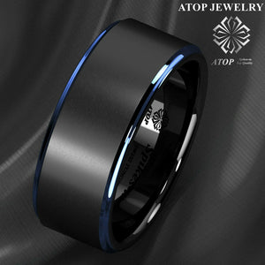 8mm Tungsten Carbide Ring Men's Wedding Band Jewelry