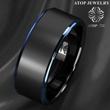 8mm Tungsten Carbide Ring Men's Wedding Band Jewelry