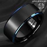 8mm Tungsten Carbide Ring Men's Wedding Band Jewelry
