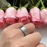 8mm Tungsten Carbide Wedding Band Ring Hammered Finish Size 5-15