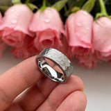 8mm Tungsten Carbide Wedding Band Ring Hammered Finish Size 5-15