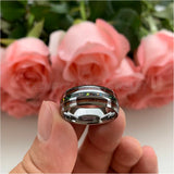 8mm Tungsten Carbide Wedding Band Galaxy Opal Inlay