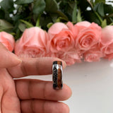 8mm Tungsten Carbide Rings Koa Wood Meteorite Arrow Inlay