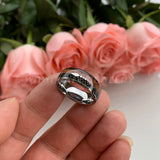 8mm Tungsten Carbide Rings Koa Wood Meteorite Arrow Inlay