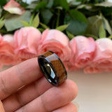 Tungsten Carbide Rings Wedding Bands Whiskey Barrel Inlay Comfort Fit