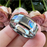 8mm Tungsten Ring with Abalone Shell Inlay