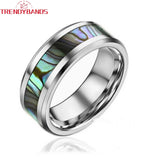 8mm Tungsten Ring with Abalone Shell Inlay