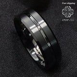 8mm Tungsten Men's Center Stripe Band Ring