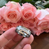 8mm Tungsten Wedding Band Ring Beveled Edges