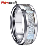 8mm Tungsten Wedding Band Ring Beveled Edges