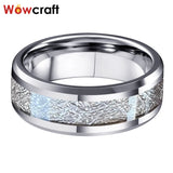 8mm Tungsten Wedding Band Ring Beveled Edges
