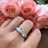 8mm Tungsten Wedding Band Ring Beveled Edges