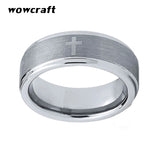8mm Tungsten Wedding Band Ring Engraved Comfort Fit