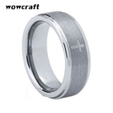 8mm Tungsten Wedding Band Ring Engraved Comfort Fit