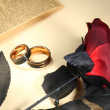 8mm Tungsten Wedding Band Rose Ring Men Women Couple Size 8-13