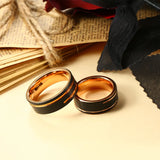 8mm Tungsten Wedding Band Rose Ring Men Women Couple Size 8-13