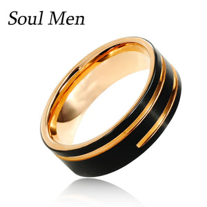 8mm Tungsten Wedding Band Rose Ring Men Women Couple Size 8-13