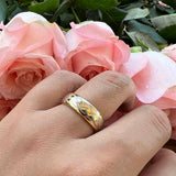 8mm Tungsten Wedding Band Ring Plated Domed Engraved Comfort Fit
