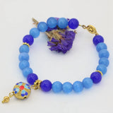 8mm Cloisonne Beaded Cat Eyes Bracelet for Women