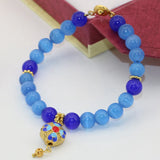 8mm Cloisonne Beaded Cat Eyes Bracelet for Women