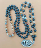 8mm Volcanic Rock 108 Beads Tassel Necklace Healing Meditation Pray Cuff