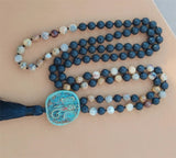 8mm Volcanic Stone 108 Beads Tassel Healing Bracelet