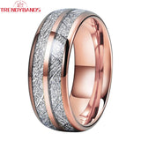 8mm Tungsten Wedding Band with Meteorite Inlay