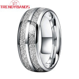 8mm Tungsten Wedding Band with Meteorite Inlay