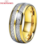 8mm Tungsten Wedding Band with Meteorite Inlay
