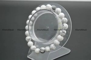 8mm Howlite Turquoise Stone Round Beads Elastic Line Bracelets Woman Jewelry