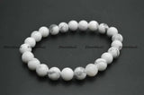 8mm Howlite Turquoise Stone Round Beads Elastic Line Bracelets Woman Jewelry