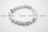 8mm Howlite Turquoise Stone Round Beads Elastic Line Bracelets Woman Jewelry
