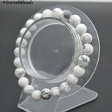 8mm Howlite Turquoise Stone Round Beads Elastic Line Bracelets Woman Jewelry