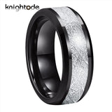 8mm Meteorite Wedding Band Tungsten Carbide Rings Polished Finish