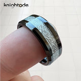 8mm Meteorite Wedding Band Tungsten Carbide Rings Polished Finish