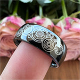 8mm Tungsten Carbide Wedding Band Engraving Ring