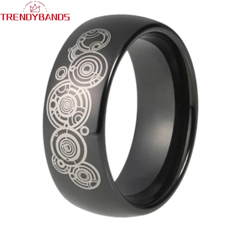 8mm Tungsten Carbide Wedding Band Engraving Ring