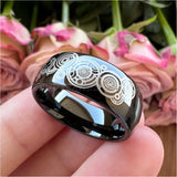 8mm Tungsten Carbide Wedding Band Engraving Ring