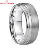 8mm Tungsten Carbide Wedding Band Brushed Finish