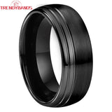 8mm Tungsten Carbide Wedding Band Brushed Finish