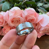 8mm Tungsten Wedding Band Ring Cross Engraved Flat Polished Fit