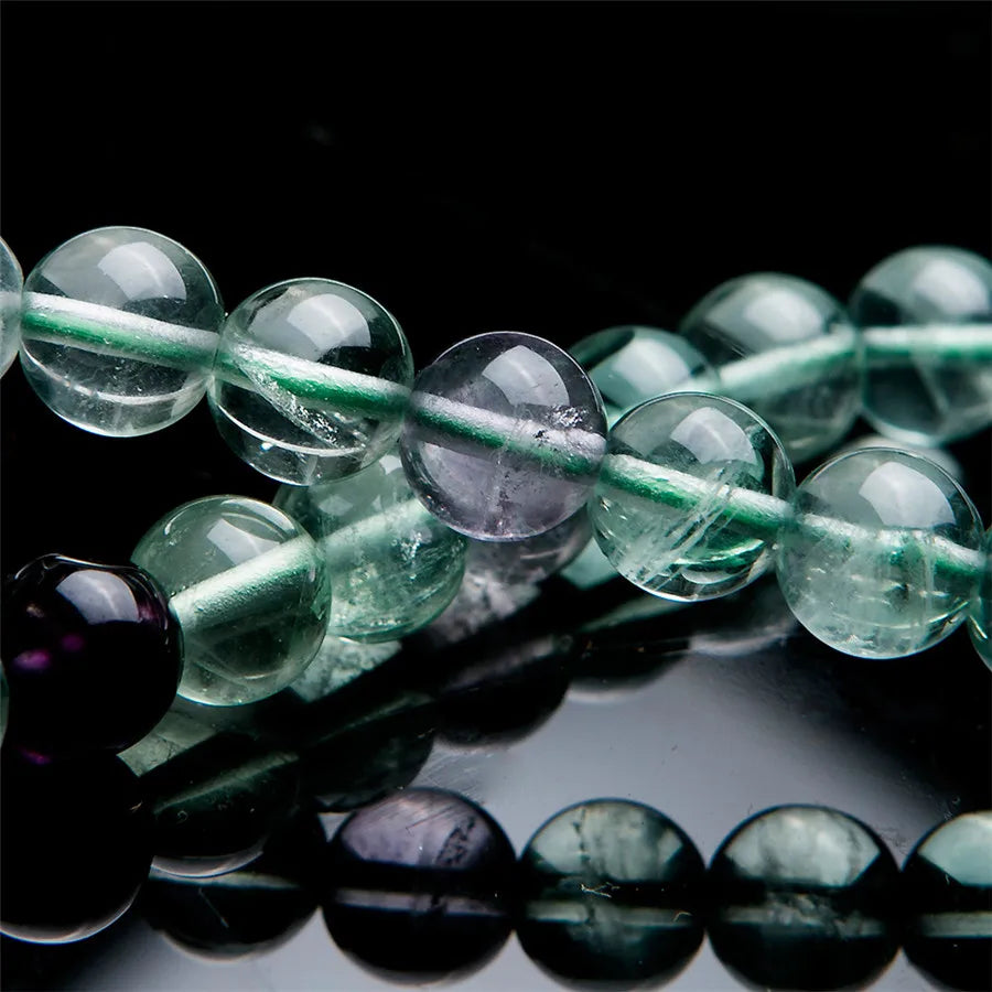 Natural Colorful Fluorspar Fluorite Quartz Crystal Bracelet