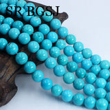 8mm Turquoise Round Stone Beads - 15.5 inches