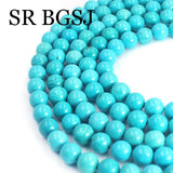 8mm Turquoise Round Stone Beads - 15.5 inches