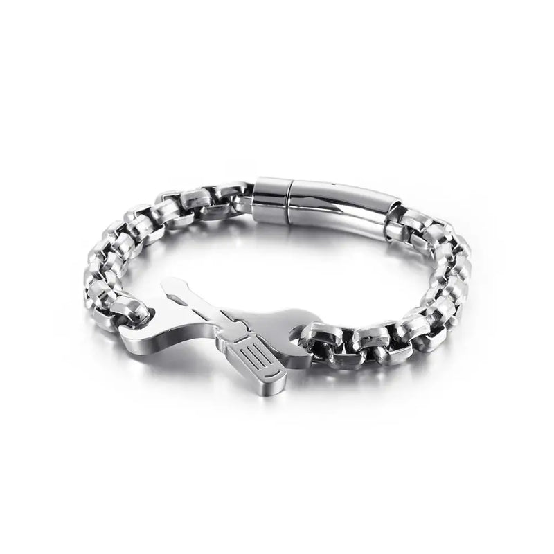 Men's Stainless Steel Power Bracelets, 8mm Width, 4 Colors