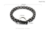 8mm Wide Stainless Steel Men Bracelet with O-shaped Buckle Link