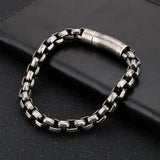 8mm Wide Stainless Steel Men Bracelet with O-shaped Buckle Link