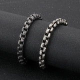 8mm Wide Stainless Steel Men Bracelet with O-shaped Buckle Link